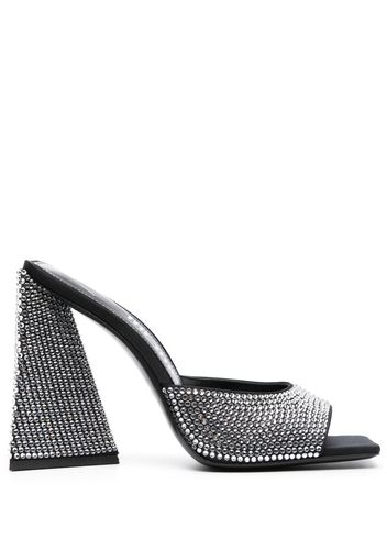 The Attico Devon 115mm crystal-embellished mules - Nero