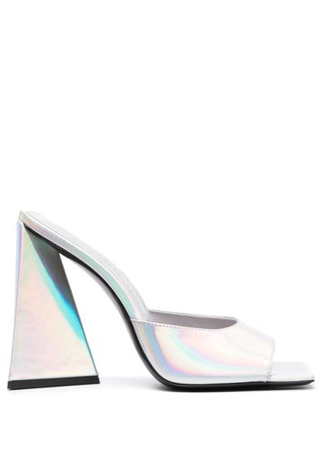 The Attico Devon 115mm iridescent mules - Argento