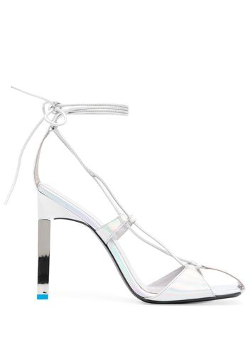 The Attico Adele 105mm iridescent sandals - Argento