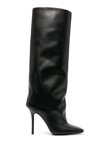 The Attico ATTICO SIENNA 105 HIGH HEEL SQUARE TOE KNEE HIGH BOOT LEATHE - Nero