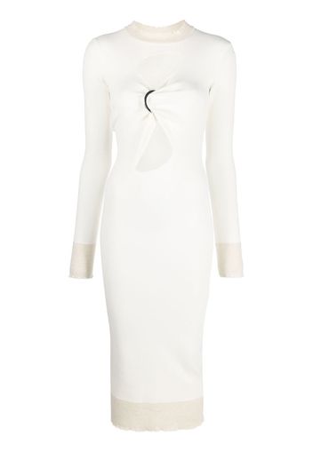 The Attico cut-out knitted dress - Bianco