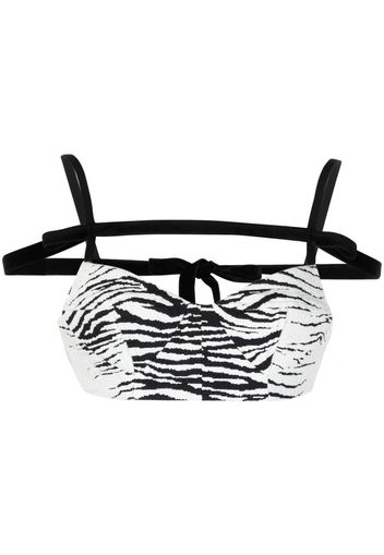 The Attico zebra-print cropped top - Nero