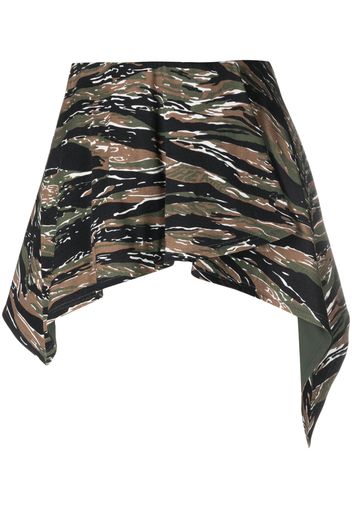 The Attico camoflauge-print mini skirt - Verde