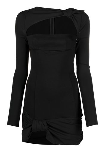 The Attico Donnie open-front minidress - Nero