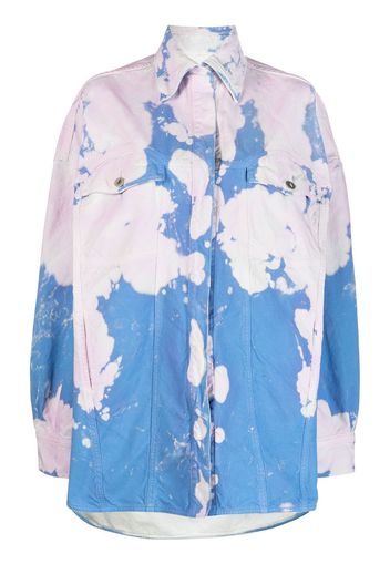 The Attico oversized bleached-effect shirt jacket - Viola