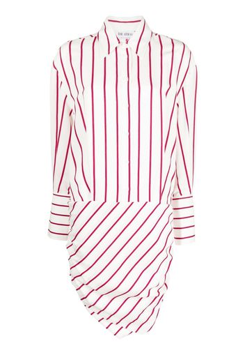 The Attico Hatty striped draped dress - Bianco