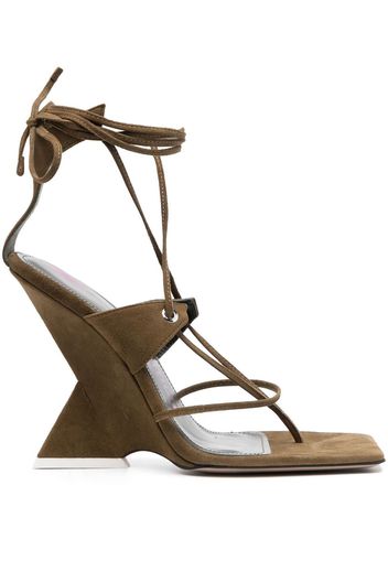 The Attico CHEOPE LACE UP SANDAL MILITARY - Verde