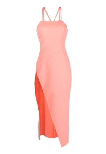 The Attico Fujiko double-strap asymmetric midi dress - Rosa