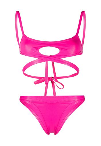 The Attico cut-out wraparound bikini - Rosa