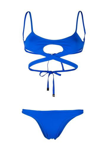 The Attico cut-out wraparound bikini - Blu