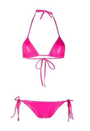 The Attico triangle cup side-tie bikini - Rosa