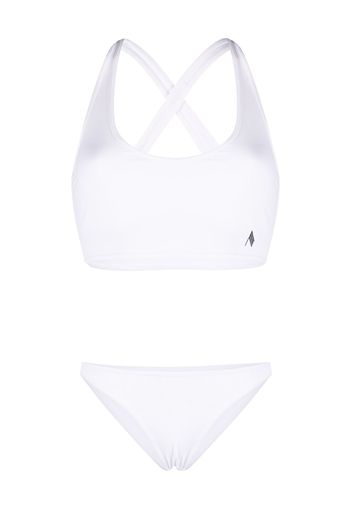 The Attico logo patch ribbed bikini - Bianco