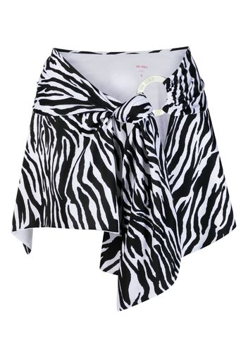 The Attico zebra print beach cover-up - Nero