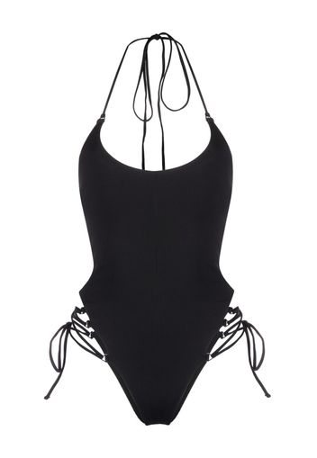 The Attico side-tie open-back swimsuit - Nero