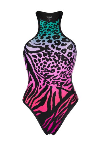 The Attico animal-print racerback swimsuit - Rosa