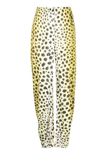 The Attico Jagger cheetah print high-waisted trousers - Giallo