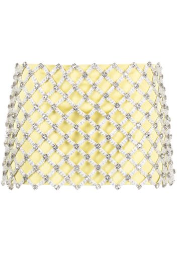 The Attico rhinestone-embellished miniskirt - Giallo