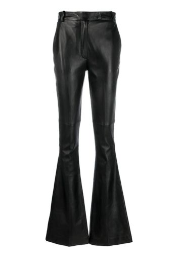 The Attico flared leather trousers - Nero