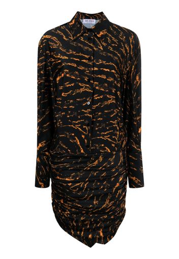 The Attico abstract-patterned shirt dress - Nero