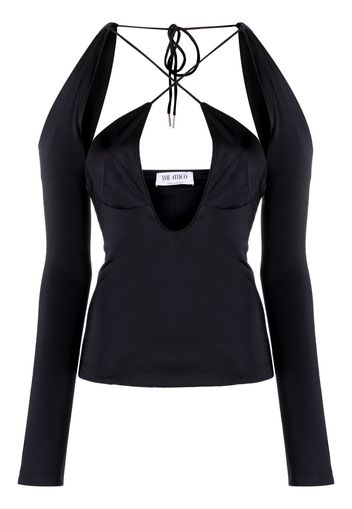 The Attico Top Zane con cut-out - Nero