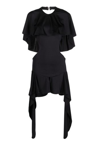 The Attico Airi cape-effect cut-out minidress - Nero