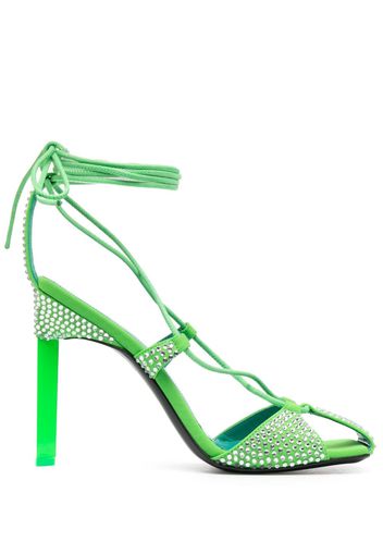 The Attico Adele 105mm rhinestone-embellished sandals - Verde