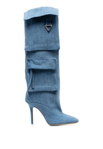 The Attico Sienna 105mm denim boots - Blu