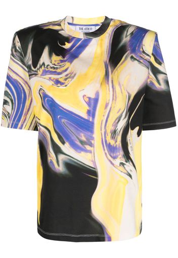 The Attico abstract-print cotton T-shirt - Viola