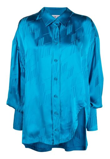 The Attico Kota logo-pattern asymmetric shirt - Blu