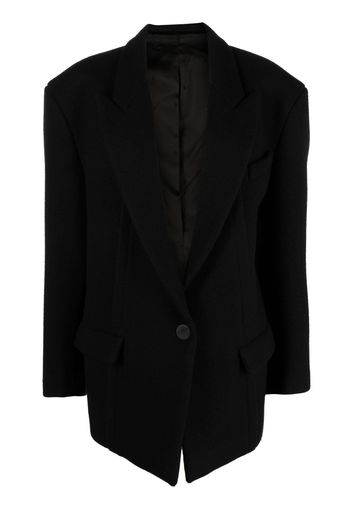 The Attico Glen cropped single-breasted coat - Nero