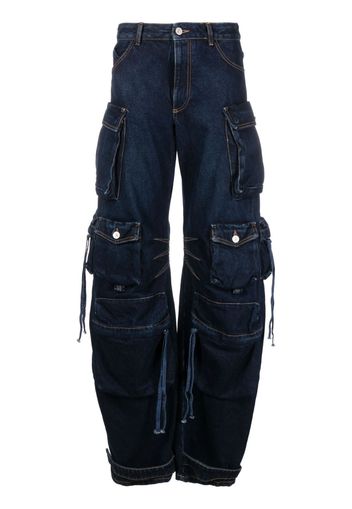 The Attico Jeans in stile cargo Fern a gamba ampia - Blu