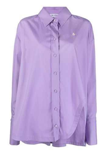 The Attico Diana asymmetric cotton shirt - Viola