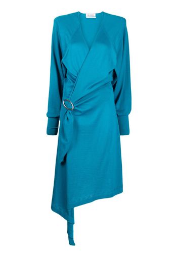 The Attico Atwell wool midi wrap dress - CAPRI BLUE