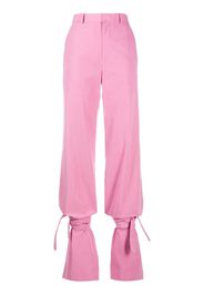 high-waisted tie-ankle trousers