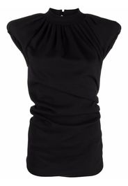 The Attico ruched asymmetric top - Nero