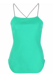 The Attico chain-detail square-neck top - Verde