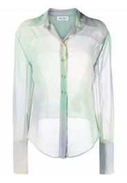 The Attico gradient mesh button-up shirt - Verde