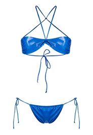 The Attico halterneck bandeau bikini - Blu