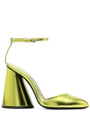 The Attico Luz metallic 120mm leather pumps - Verde