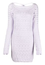 The Attico open-knit long-sleeved minidress - Viola