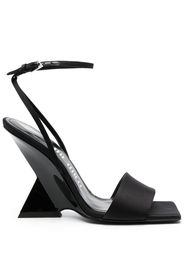 The Attico open-toe calf leather heels - Nero