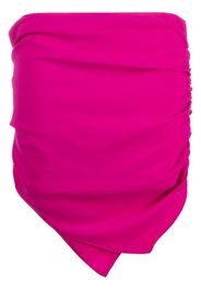 The Attico Hatty ruched asymmetric miniskirt - Rosa