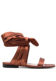 The Attico ankle-tie flat sandals - Marrone