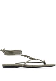 The Attico ankle-tie flat sandals - Verde