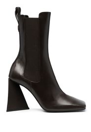 The Attico Devon square-toe ankle boots - Marrone