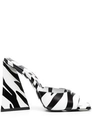 The Attico Devon zebra print 115mm mules - Bianco