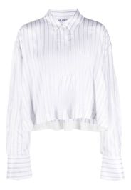 The Attico Camicia gessata crop - Bianco