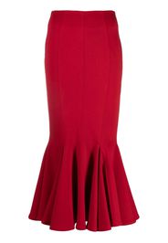 The Attico flared hem midi skirt - Rosso