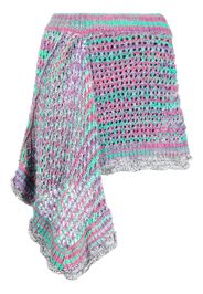 The Attico woven asymmetric miniskirt - Rosa