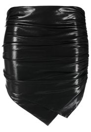 The Attico ruched asymmetric mini skirt - Nero